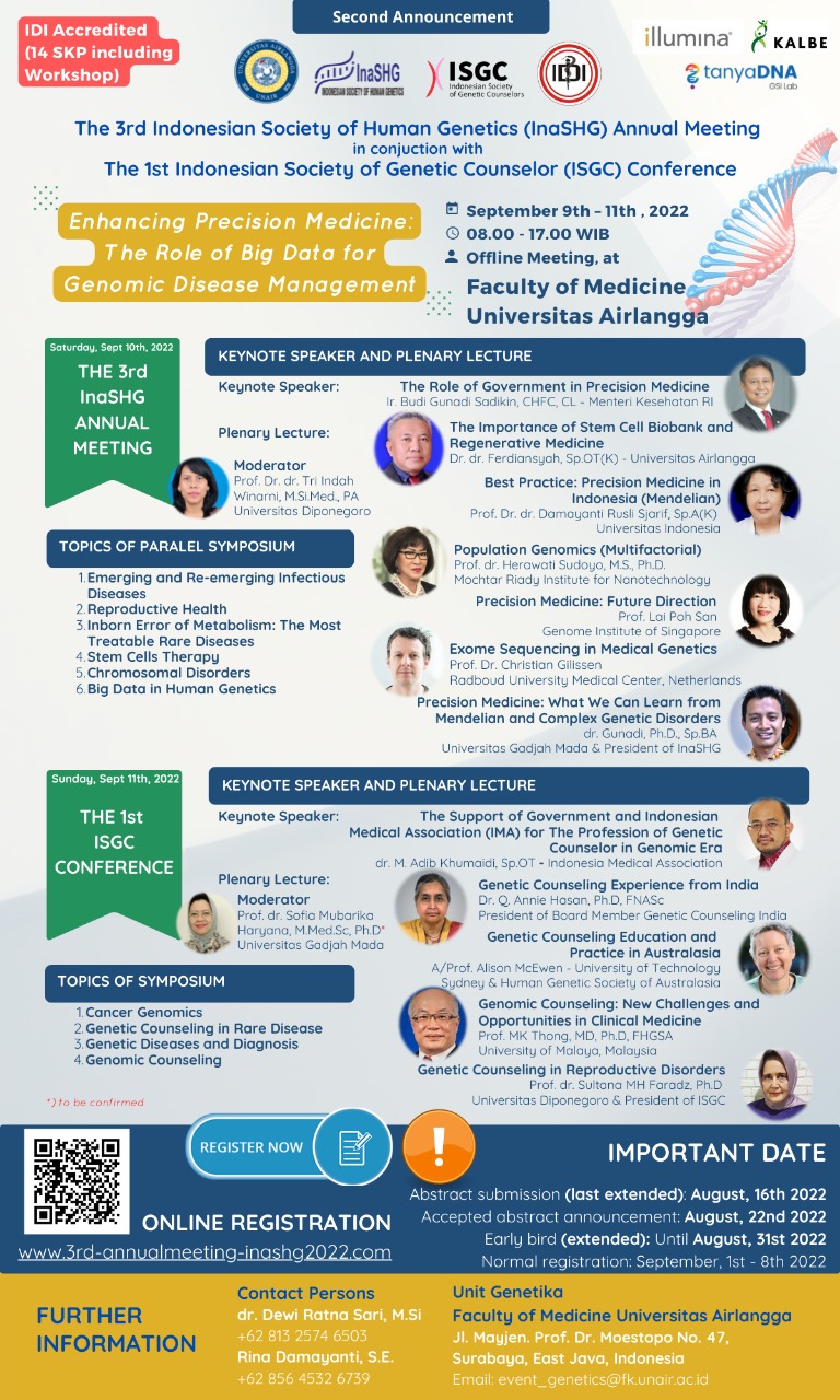 The 3rd Indonesian Society of Human Genetics (InaSHG) Annual Meeting